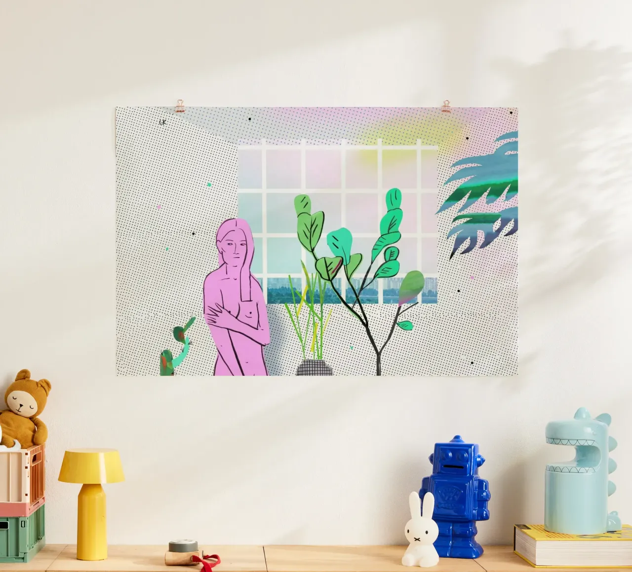 Uncertain Morning poster con telaio in legno da Liga Kitchen