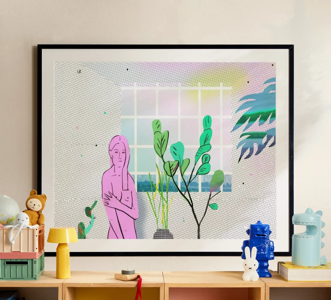 Uncertain Morning poster con telaio in legno da Liga Kitchen