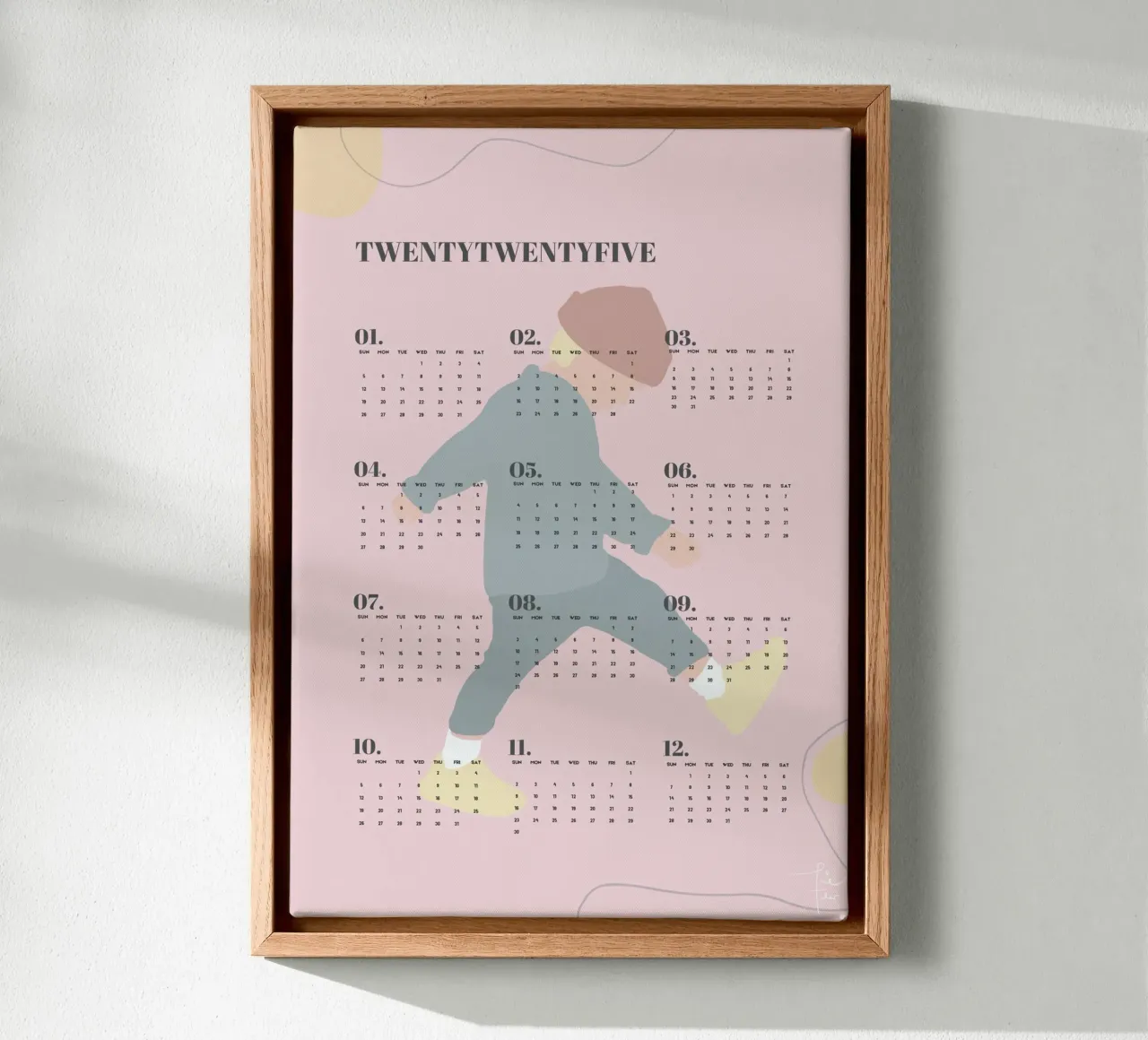 TAMO geïllustreerde muurkalender 2025 - Engelse versie canvas van Tine Taler
