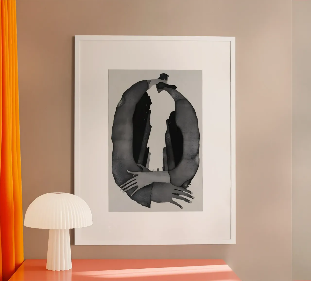 Amore urbano poster con telaio in legno da Kunst und Kontrast
