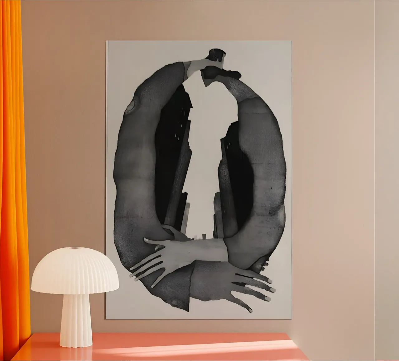 Amore urbano poster con telaio in legno da Kunst und Kontrast