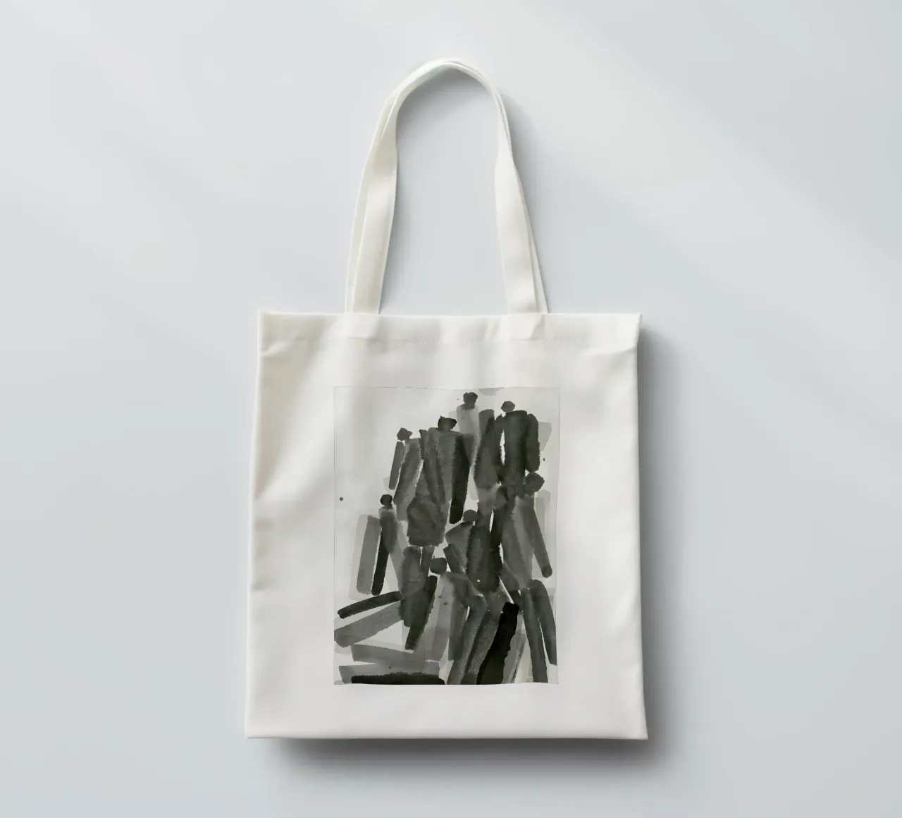 Acquerello Composizione di folla borsa in juta da Kunst und Kontrast