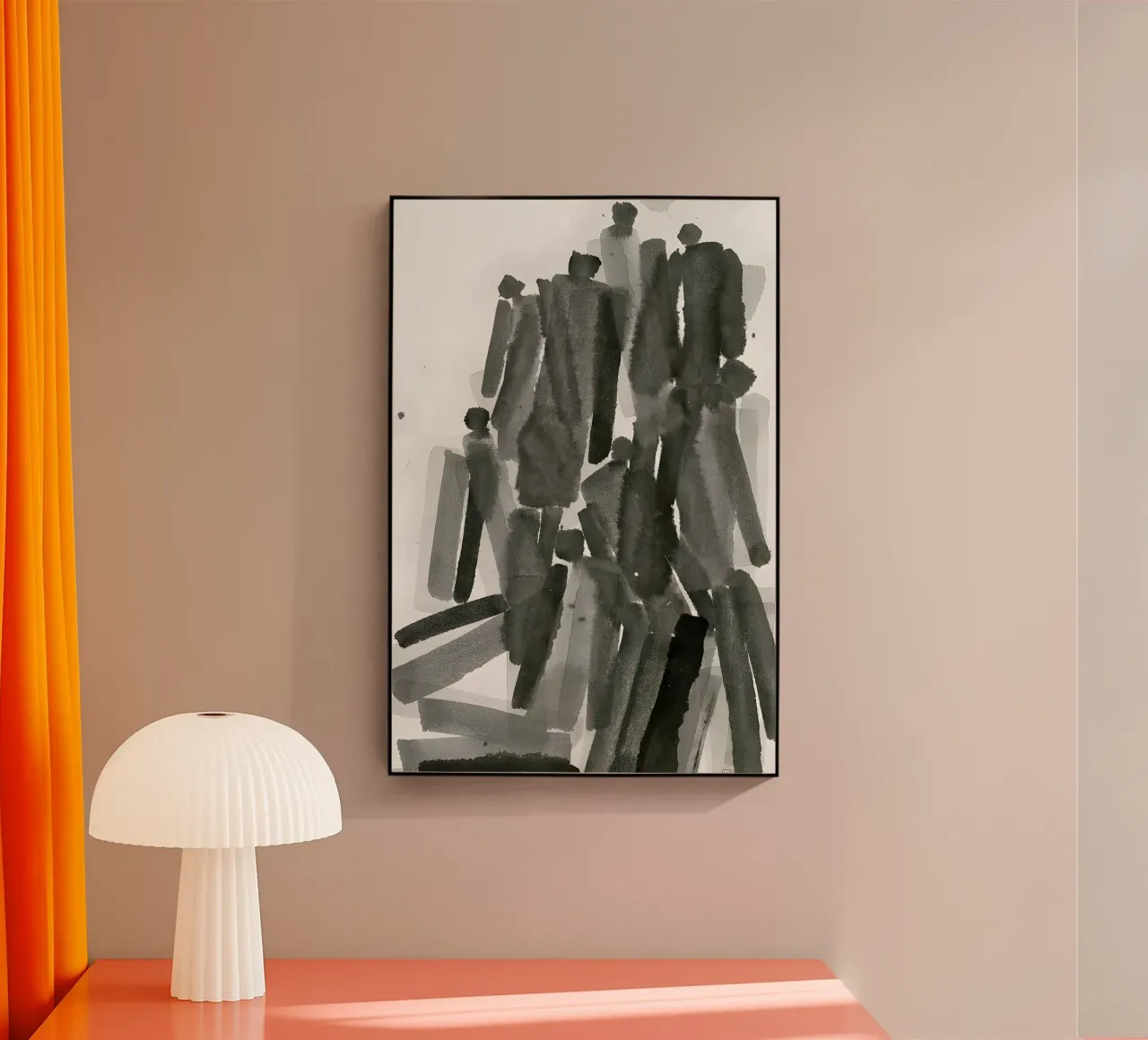 Acquerello Composizione di folla plexiglass da Kunst und Kontrast