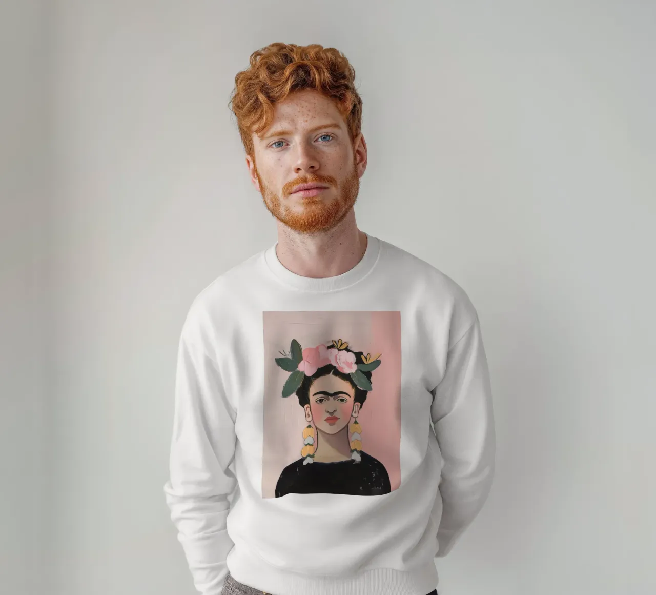 Orecchini con fiori di Frida felpa da Carinaprint