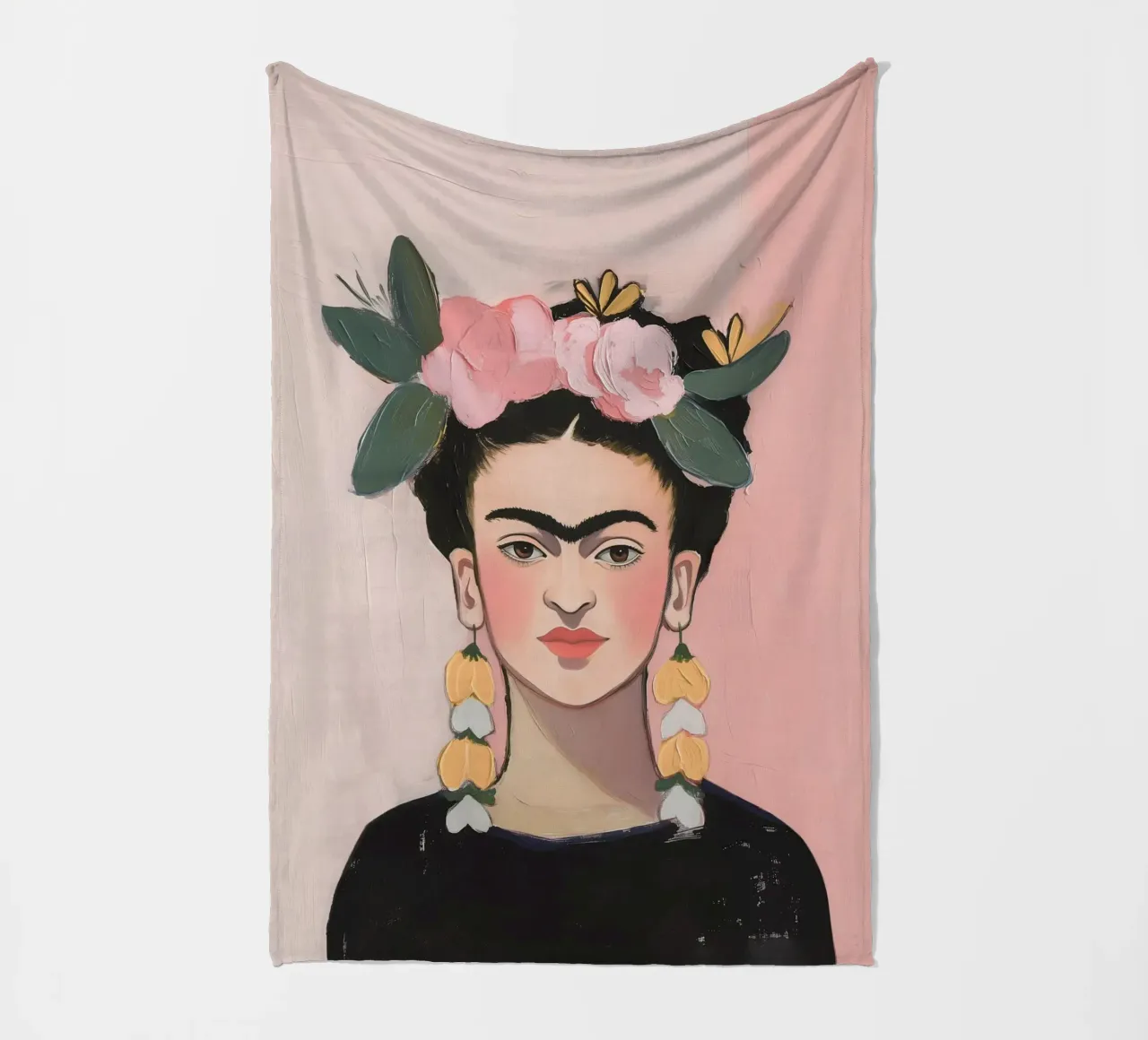Orecchini con fiori di Frida coperta in pile da Carinaprint