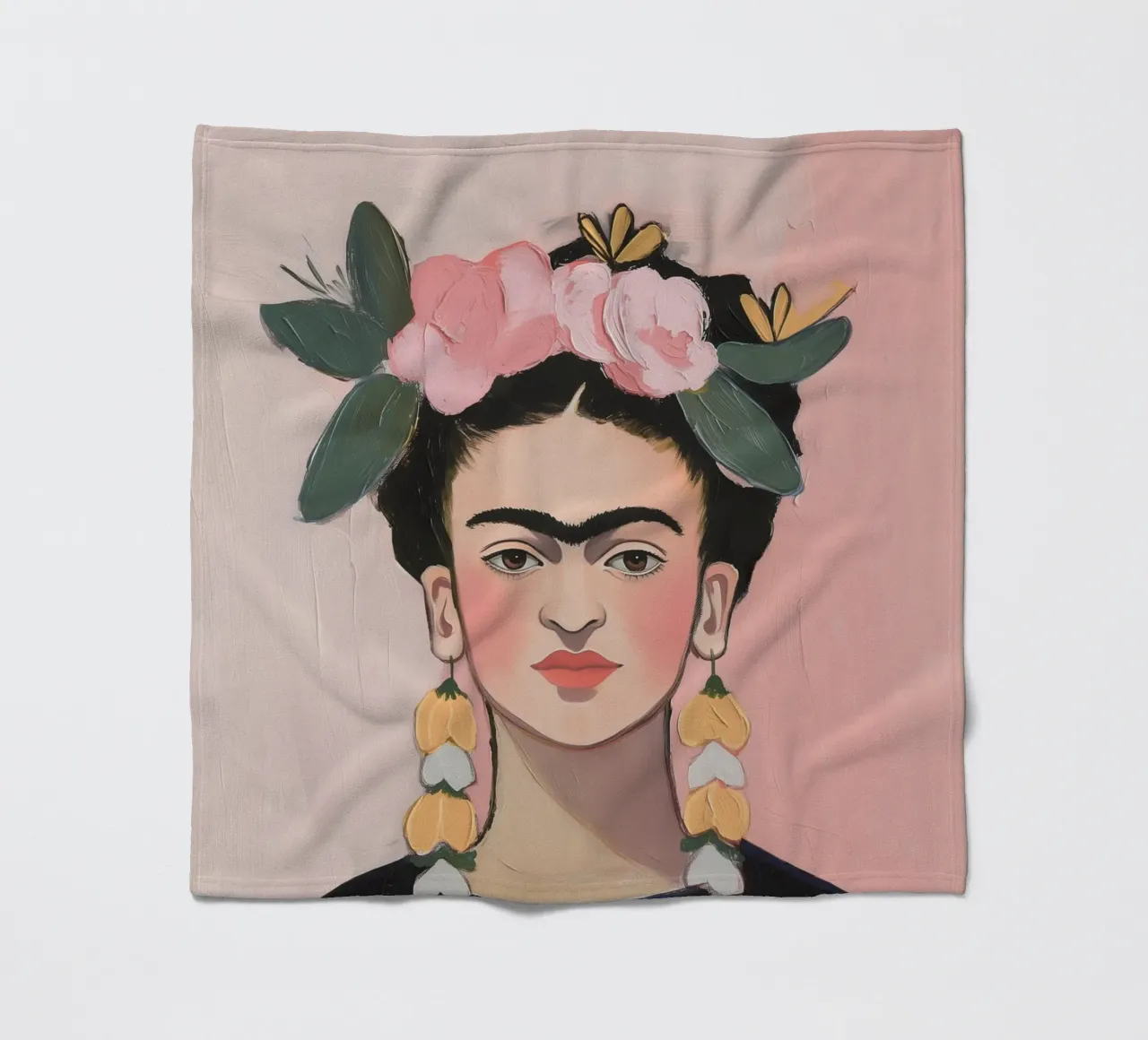 Orecchini con fiori di Frida coperta in pile da Carinaprint