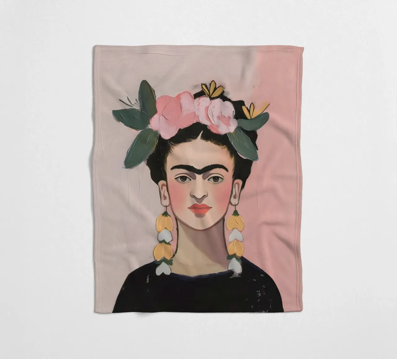 Orecchini con fiori di Frida coperta in pile da Carinaprint