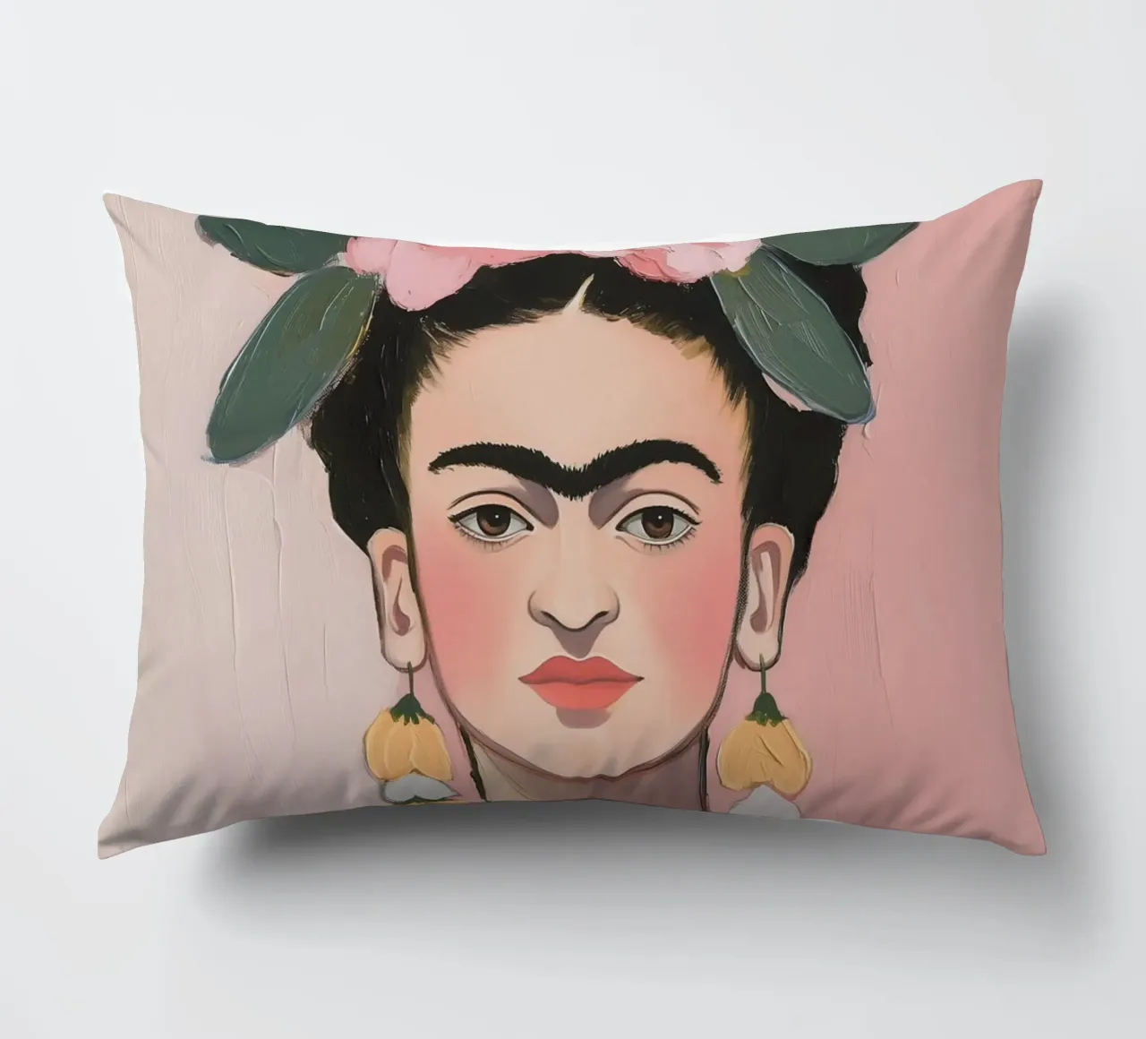 Orecchini con fiori di Frida cuscino da Carinaprint