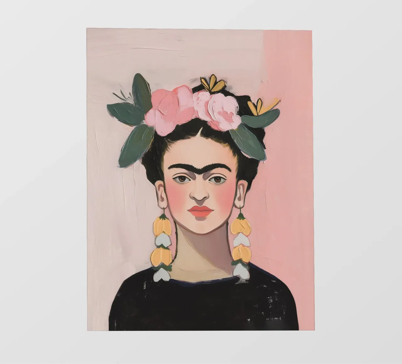 Orecchini con fiori di Frida telo in pvc da Carinaprint