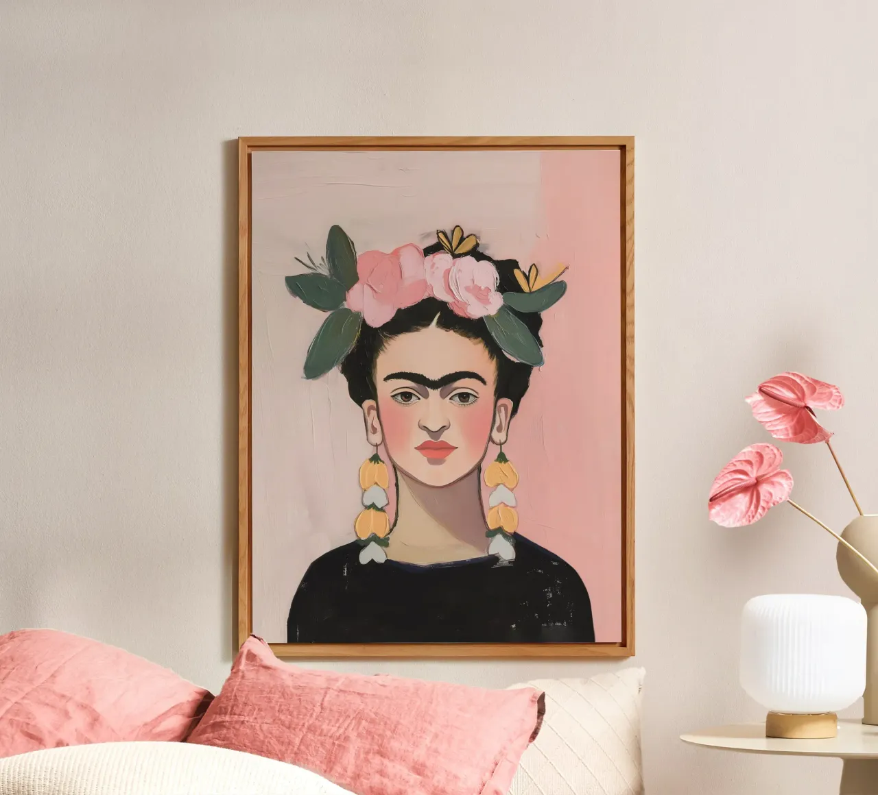Orecchini con fiori di Frida alluminio dibond da Carinaprint