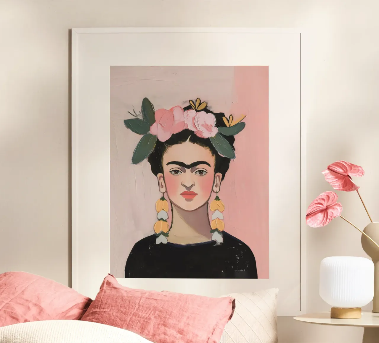 Orecchini con fiori di Frida carta hahnemühle da Carinaprint