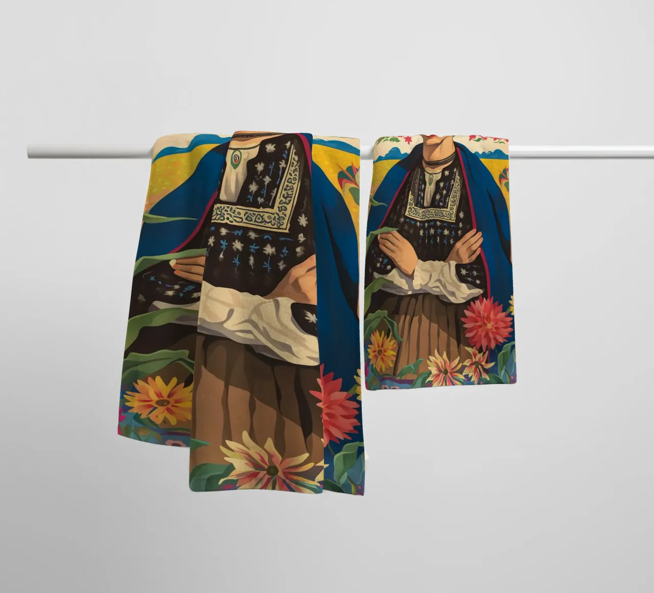 Il folklore botanico di Frida asciugamano da bagno da Carinaprint