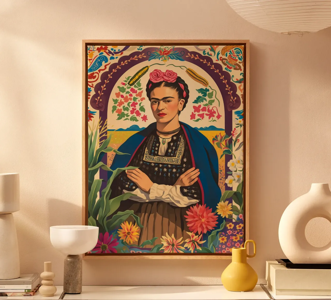 Il folklore botanico di Frida tela da Carinaprint