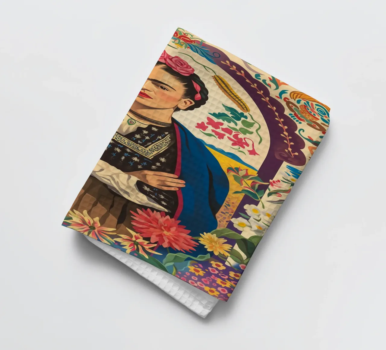 Il folklore botanico di Frida canovaccio da cucina da Carinaprint