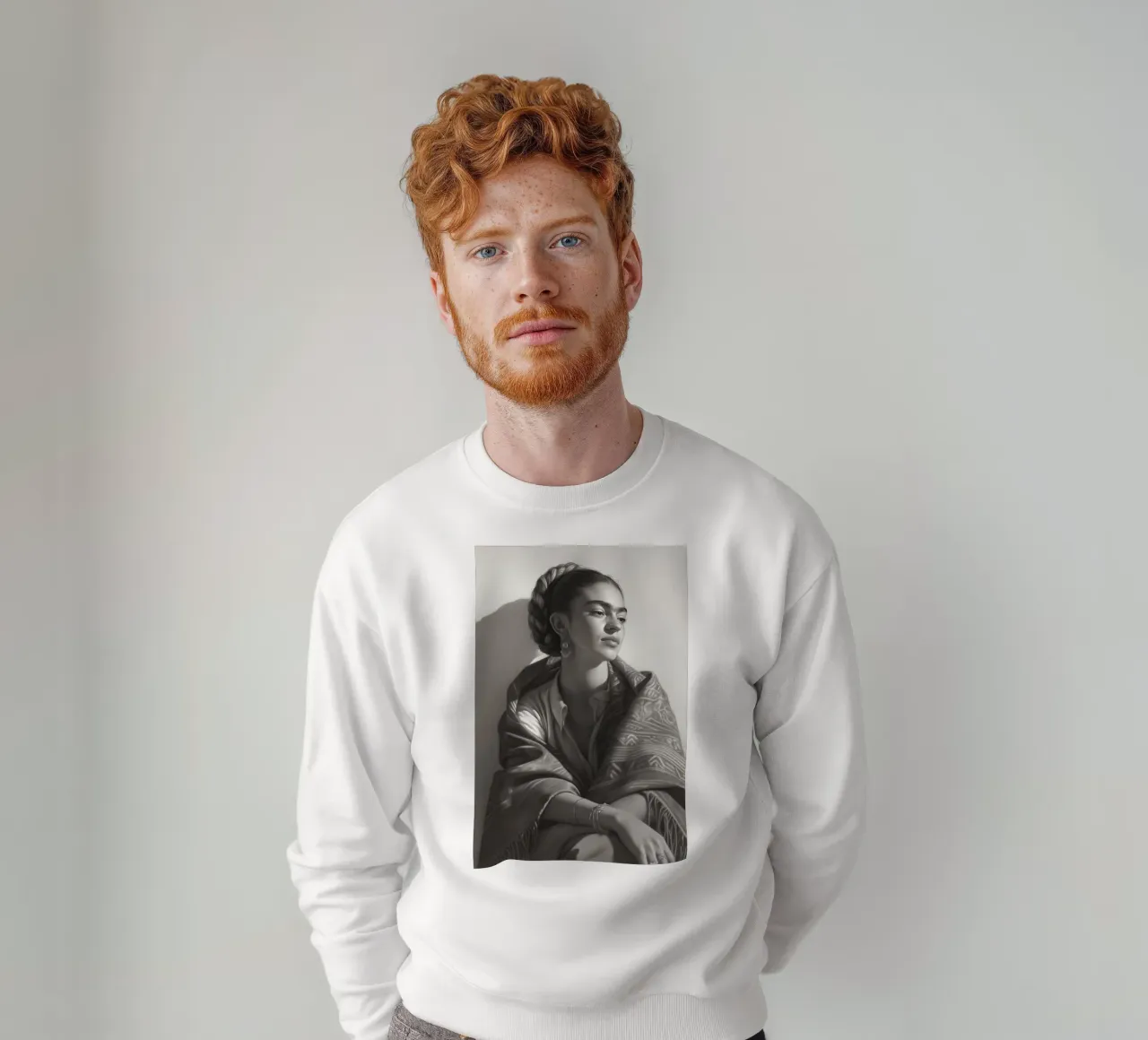 Frida Kahlo Bellezza monocromatica felpa da Carinaprint