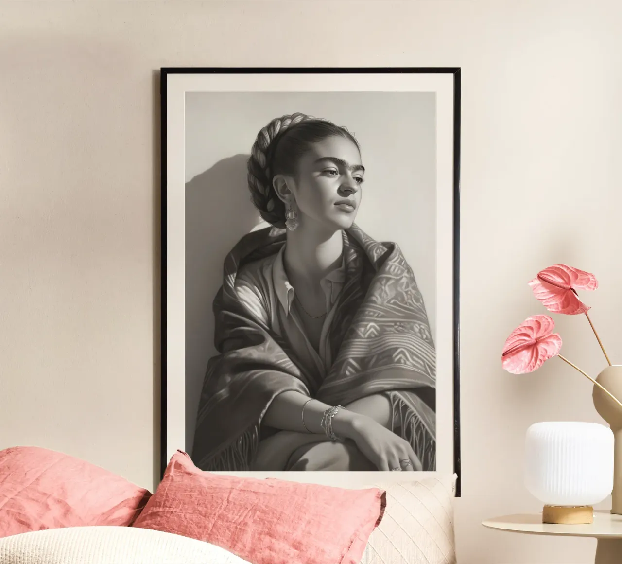 Frida Kahlo Bellezza monocromatica poster da Carinaprint