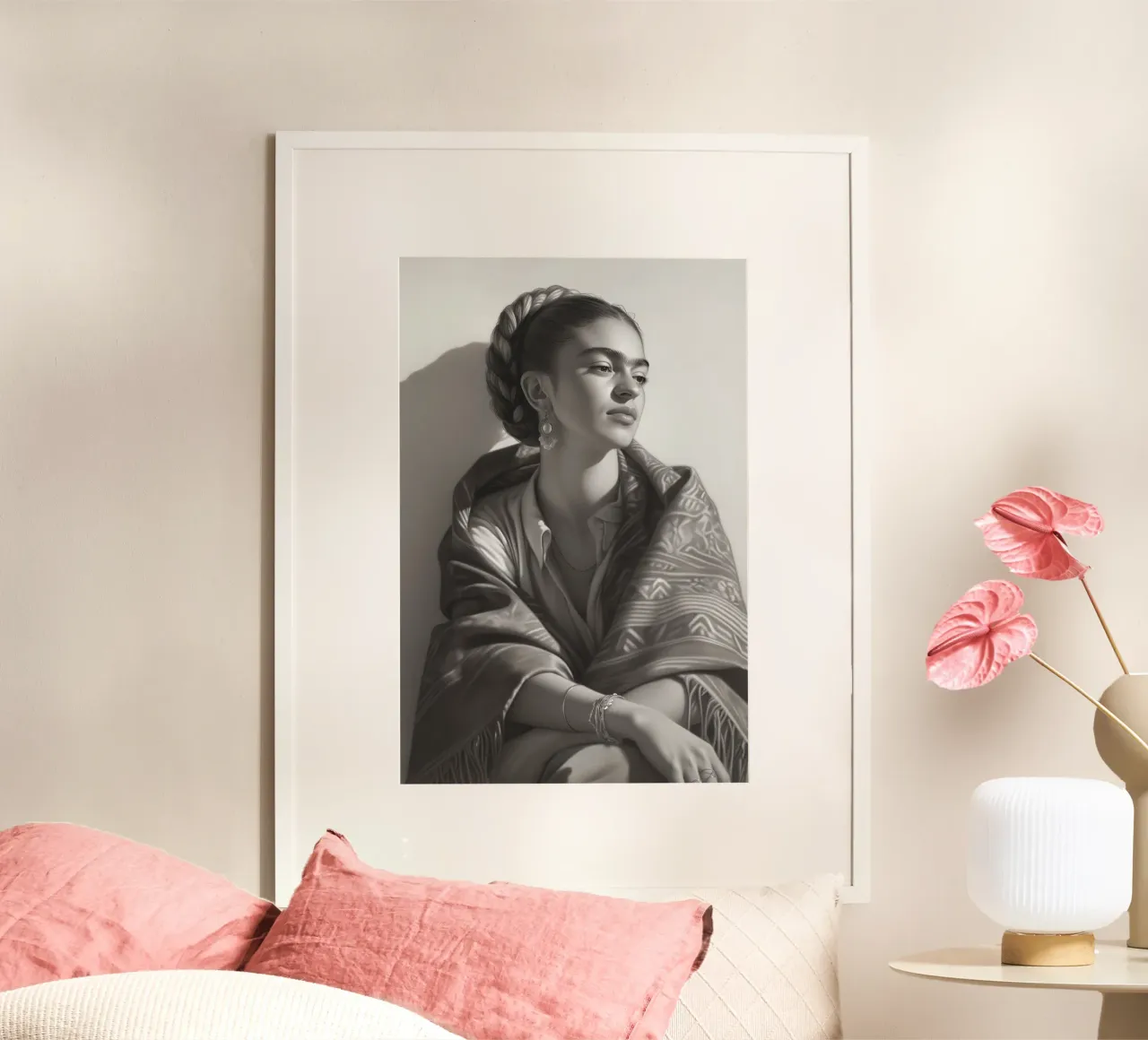 Frida Kahlo Bellezza monocromatica poster da Carinaprint