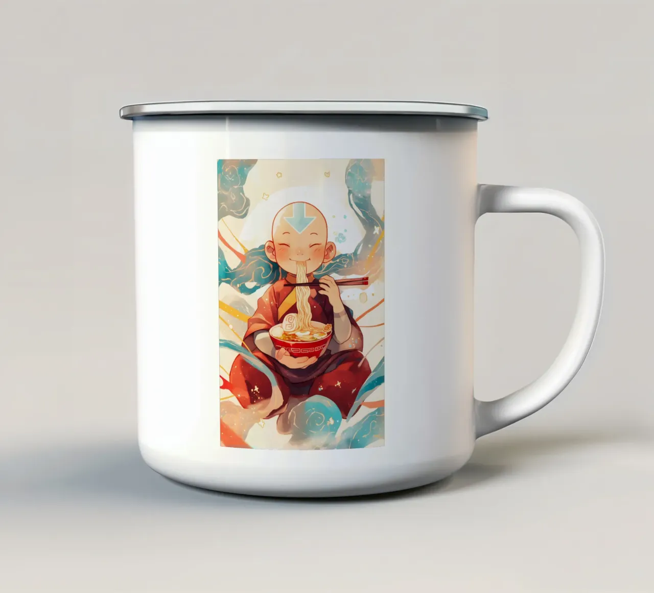 Aang Avatar The Last Airbender Ramen taza de esmalte de CreativeStudio