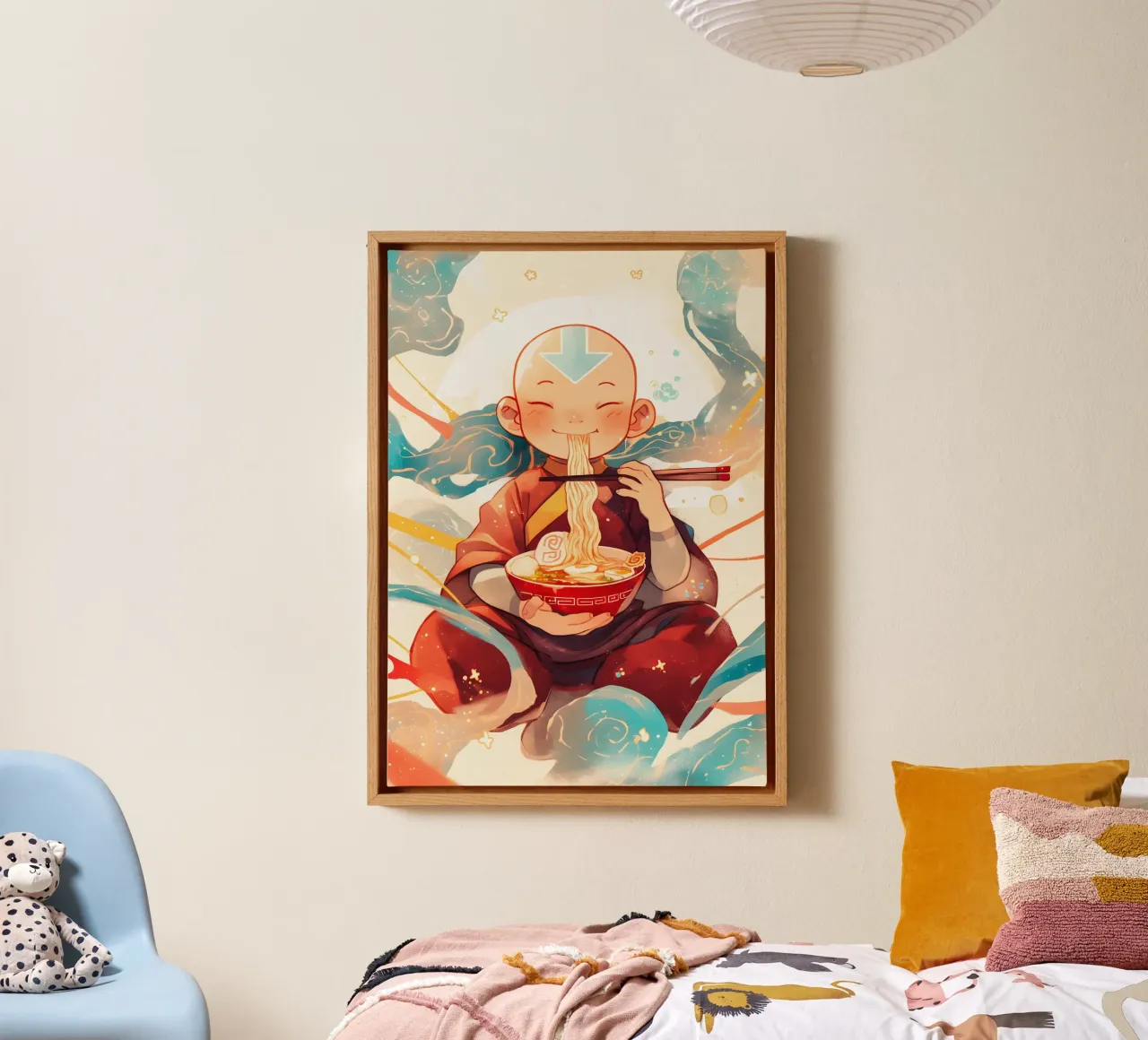 Aang Avatar The Last Airbender Ramen tela con Cornice a cassetta da CreativeStudio