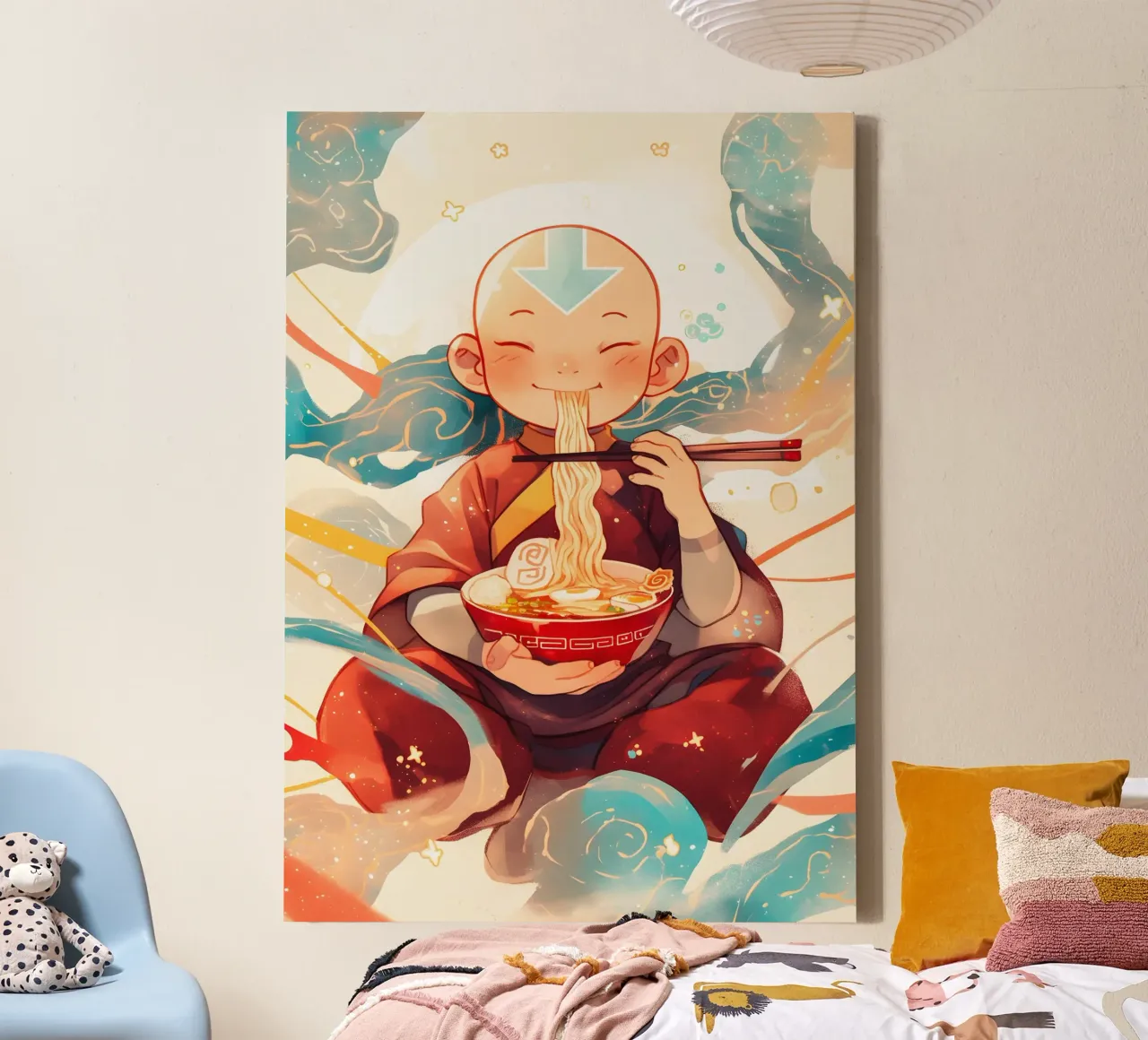 Aang Avatar The Last Airbender Ramen tela con Cornice a cassetta da CreativeStudio