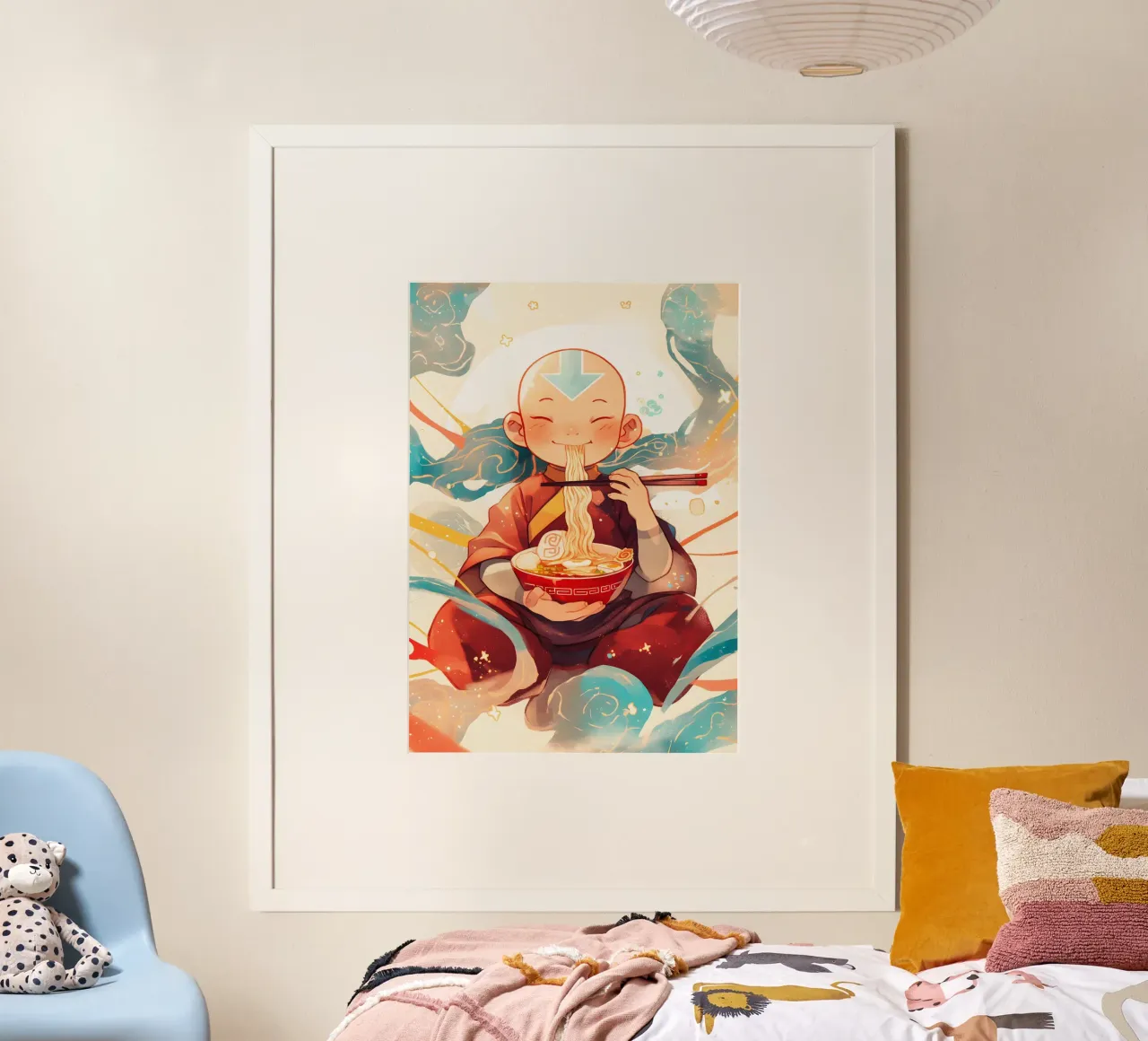 Aang Avatar The Last Airbender Ramen Poster mit Aluminium Rahmen von CreativeStudio