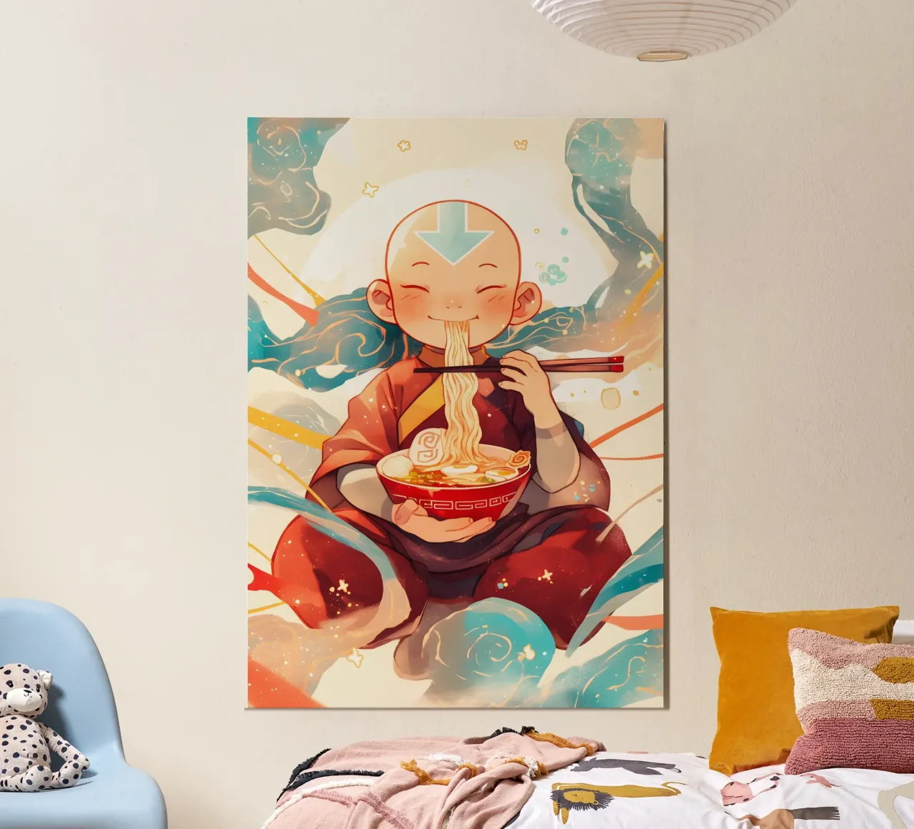 Aang Avatar The Last Airbender Ramen Poster mit Aluminium Rahmen von CreativeStudio
