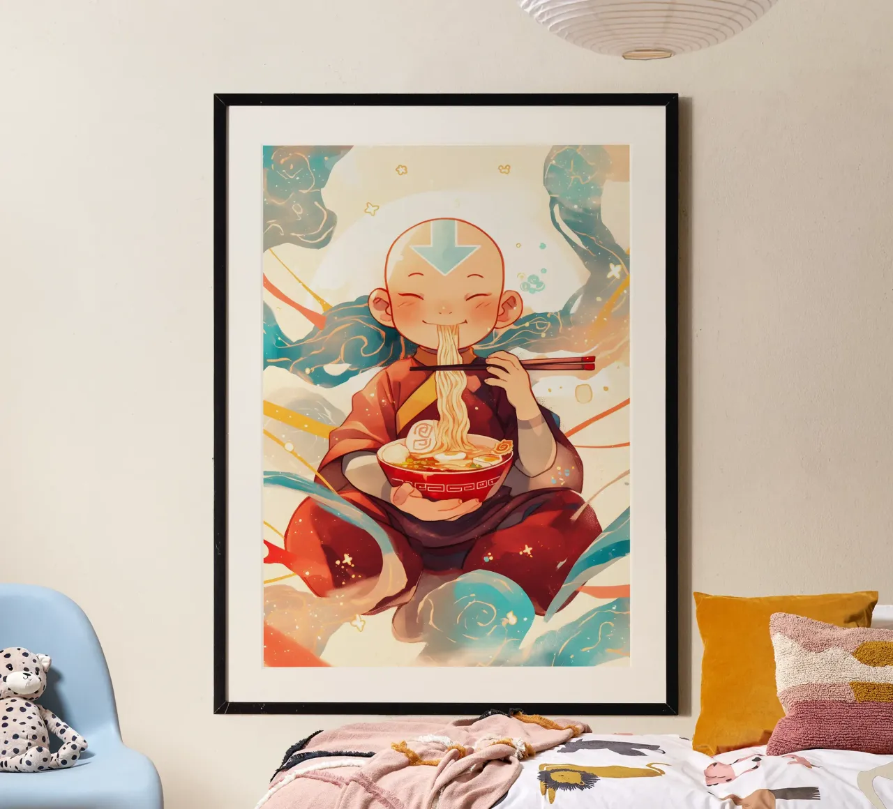 Aang Avatar The Last Airbender Ramen Poster mit Aluminium Rahmen von CreativeStudio