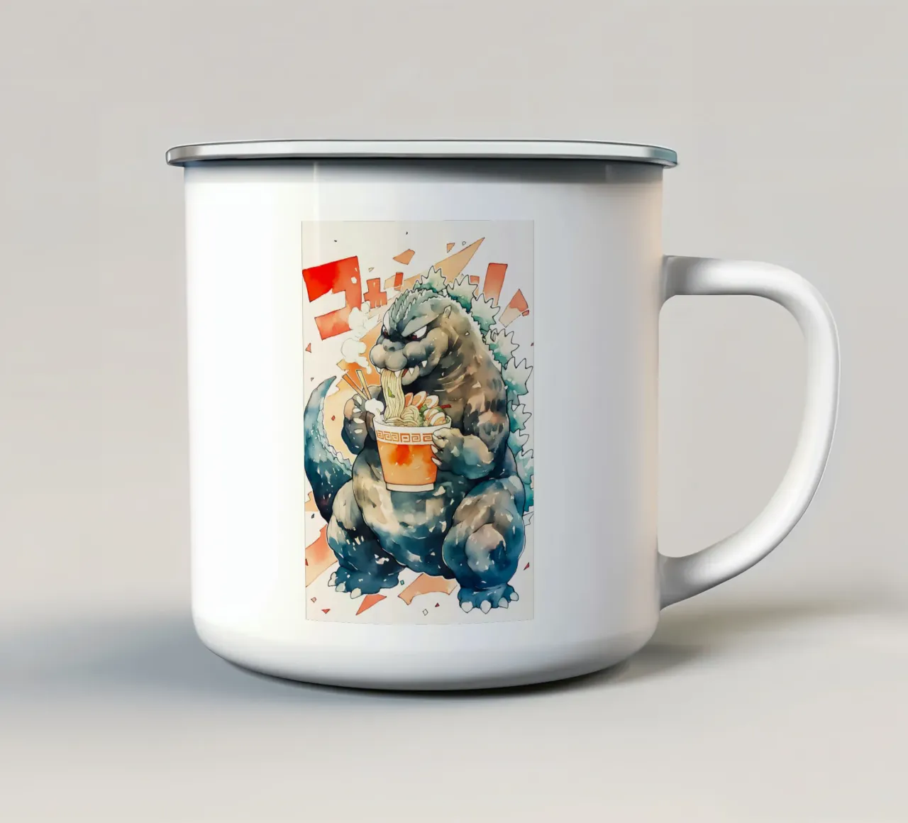 Godzilla Japan Ramen tazza in smalto da CreativeStudio