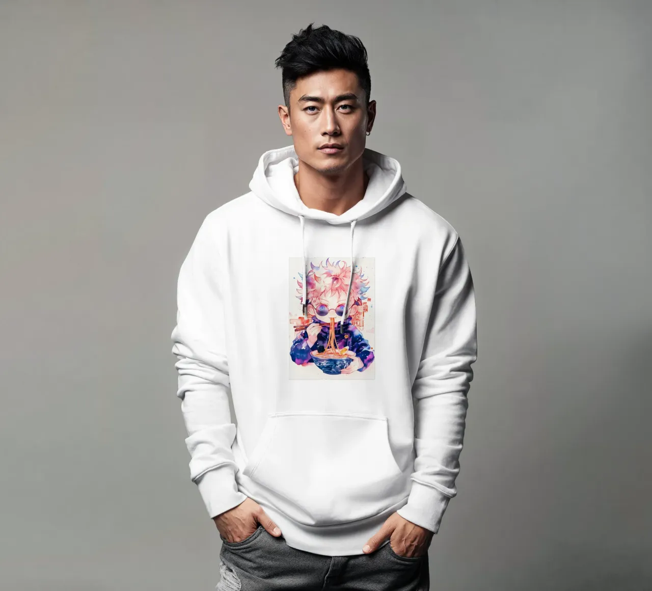 Gojo Satoru from Jujutsu kaisen Ramen felpa con cappuccio da CreativeStudio