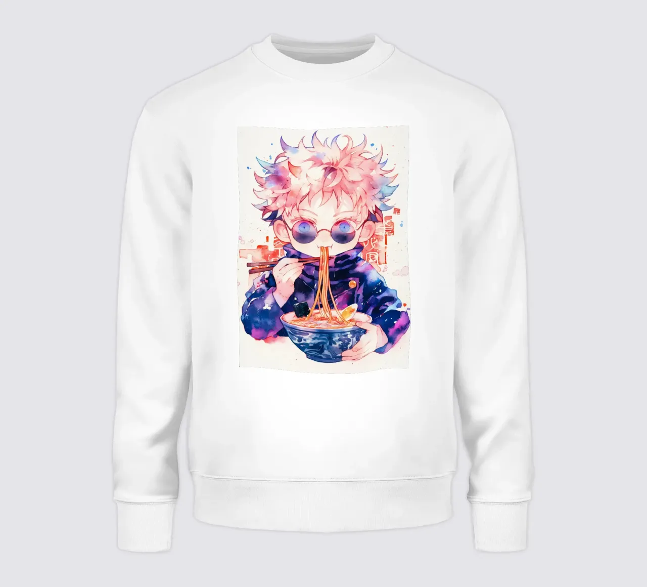 Gojo Satoru from Jujutsu kaisen Ramen sweatshirt van CreativeStudio