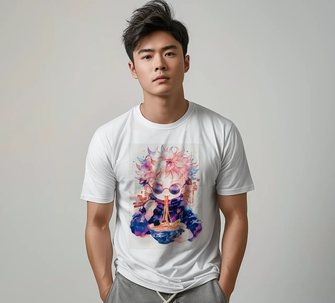 Gojo Satoru from Jujutsu kaisen Ramen t-shirt da CreativeStudio