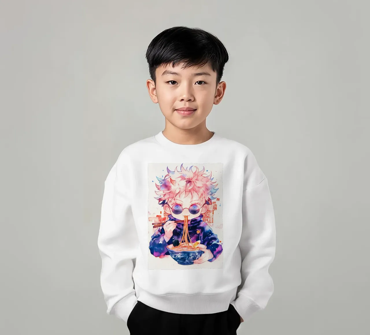 Gojo Satoru from Jujutsu kaisen Ramen felpa bambino da CreativeStudio