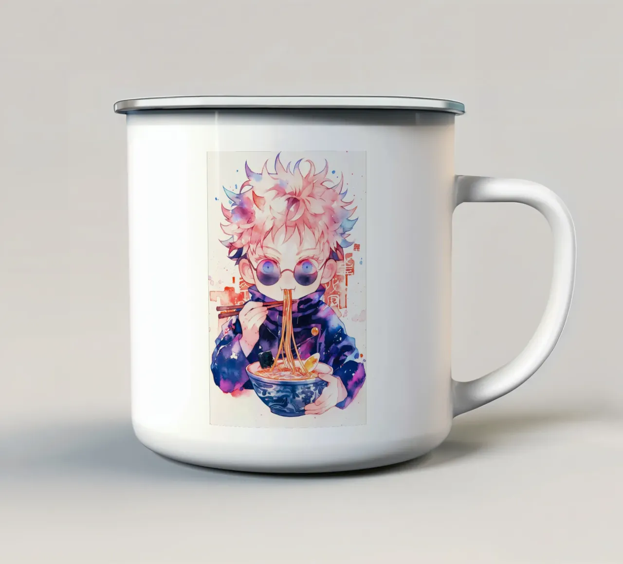 Gojo Satoru from Jujutsu kaisen Ramen tazza in smalto da CreativeStudio