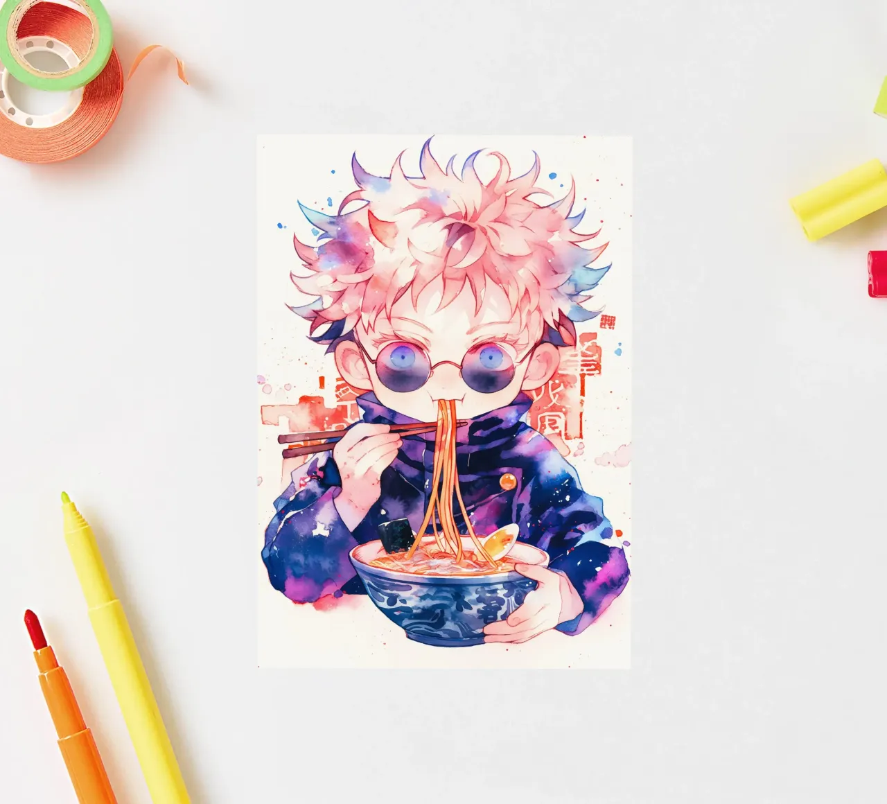 Gojo Satoru from Jujutsu kaisen Ramen adesivo da CreativeStudio