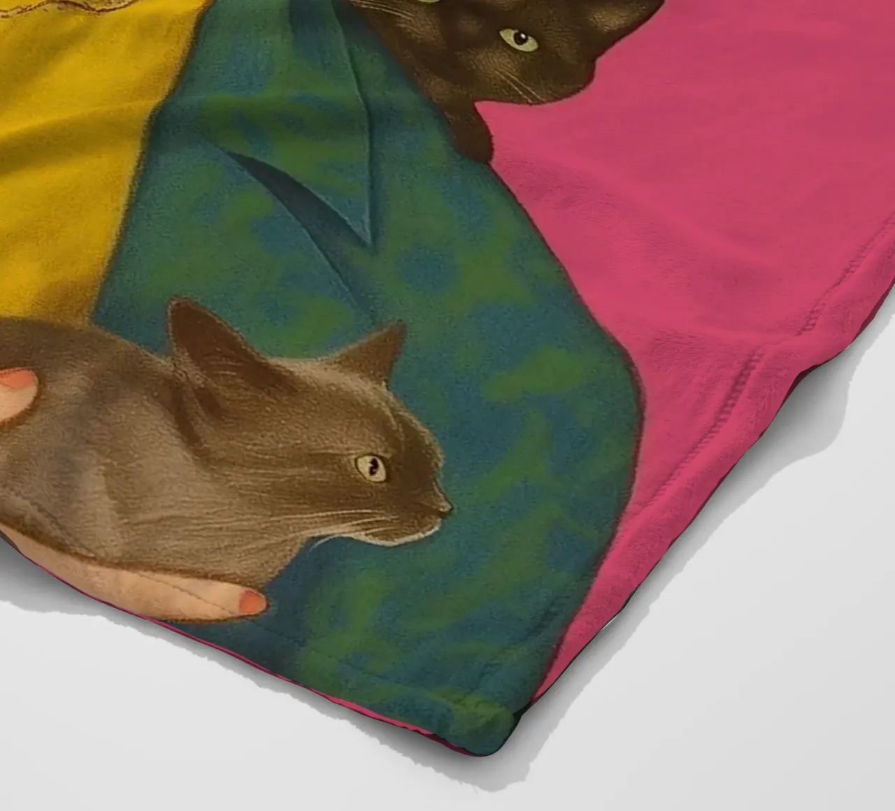 Frida con i cuccioli di gatto coperta in pile da Carinaprint