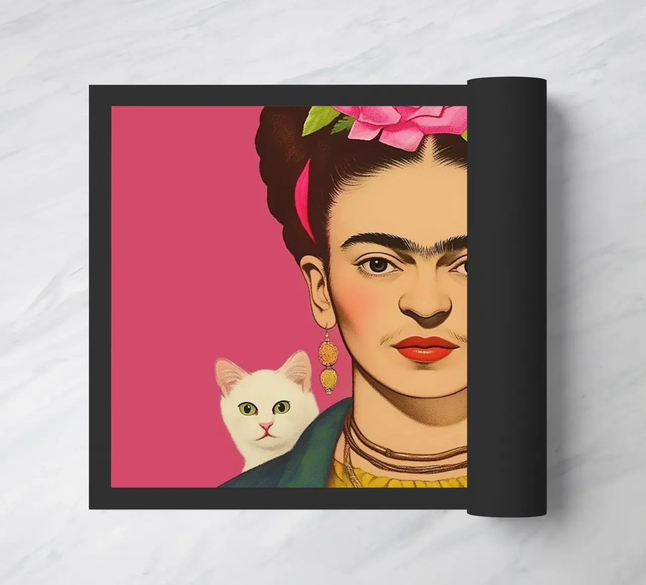 Frida con i cuccioli di gatto zerbino da Carinaprint