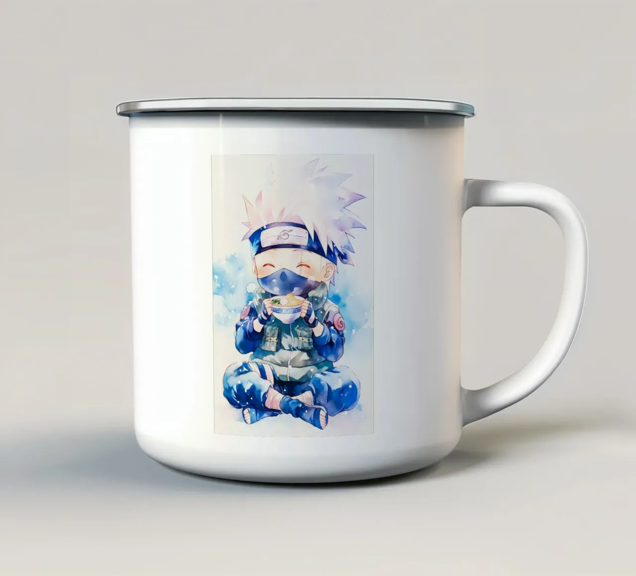 Kakashi From Naruto Ramen taza de esmalte de CreativeStudio