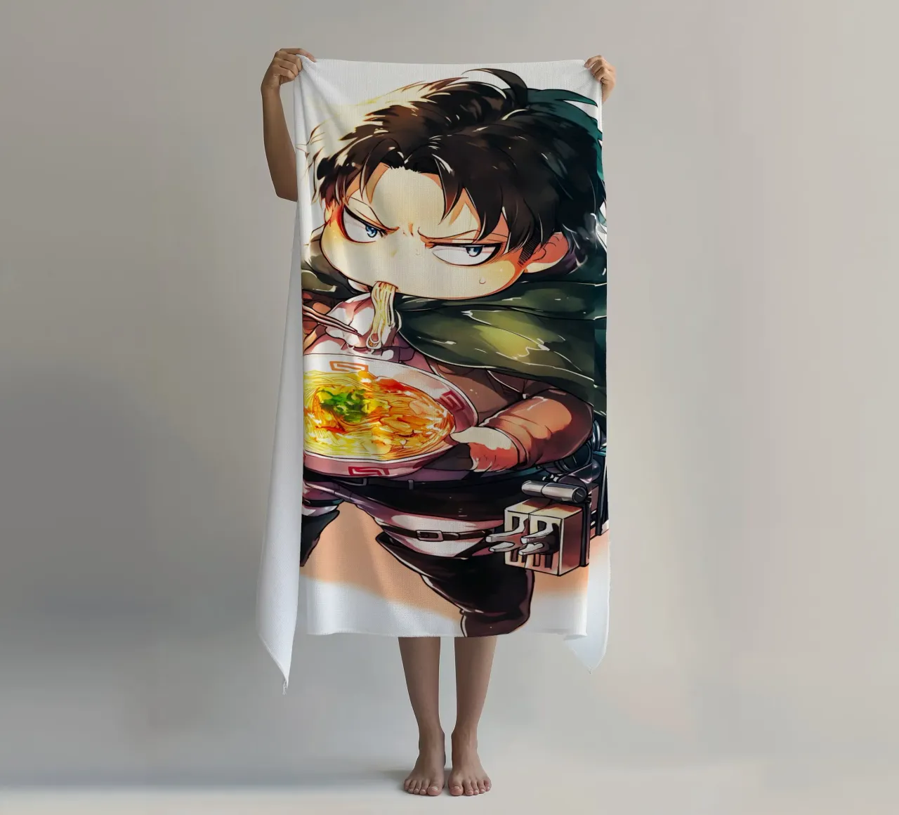 Levi from Attack on titan Ramen toalla de playa de CreativeStudio