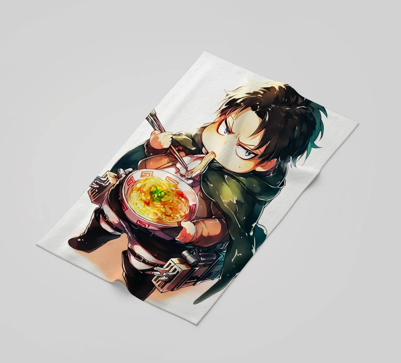 Levi from Attack on titan Ramen toalla de playa de CreativeStudio
