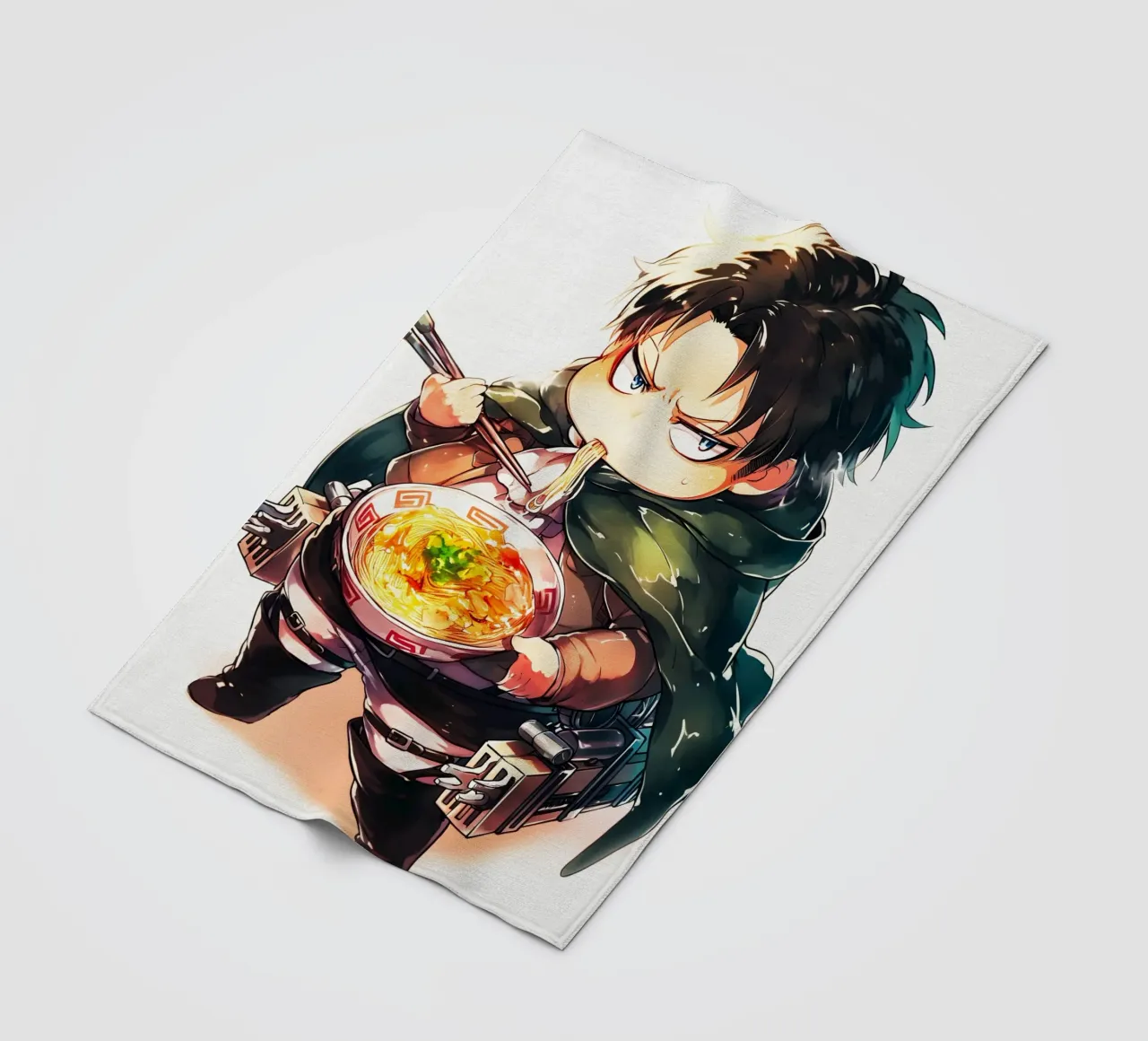 Levi from Attack on titan Ramen coperta in pile da CreativeStudio