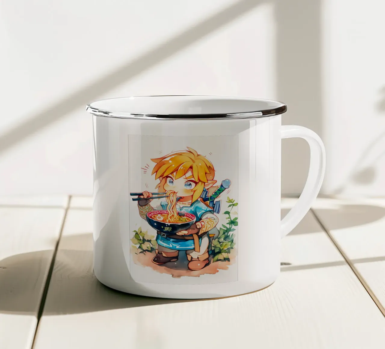 Link Ramen taza de esmalte de CreativeStudio