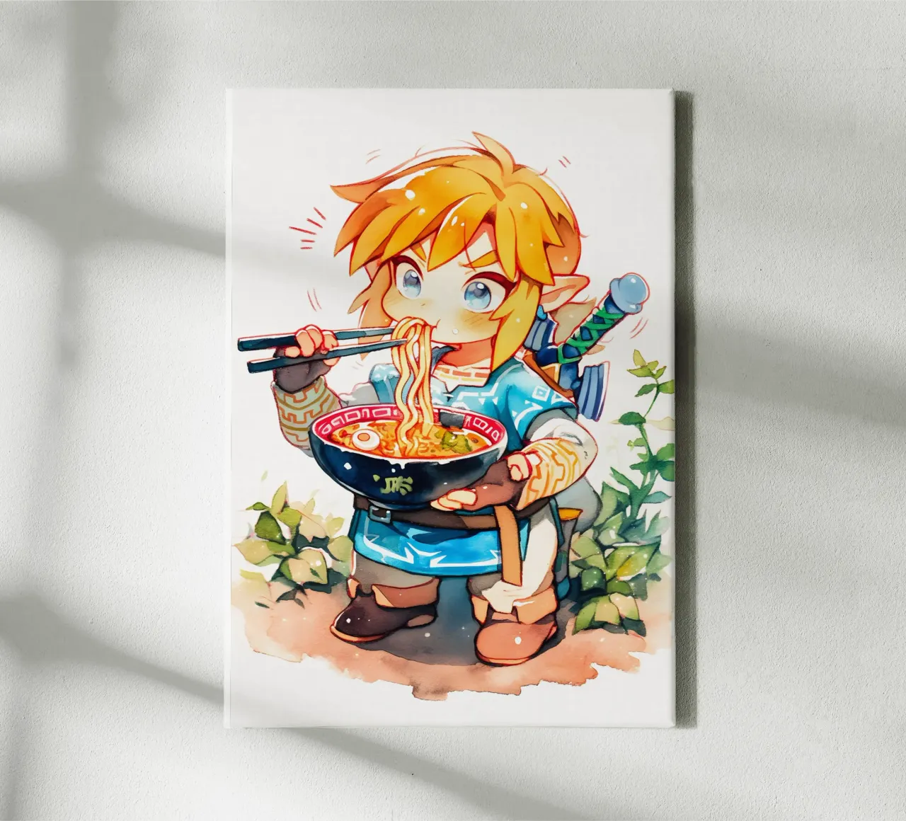 Link Ramen tela con Cornice a cassetta da CreativeStudio