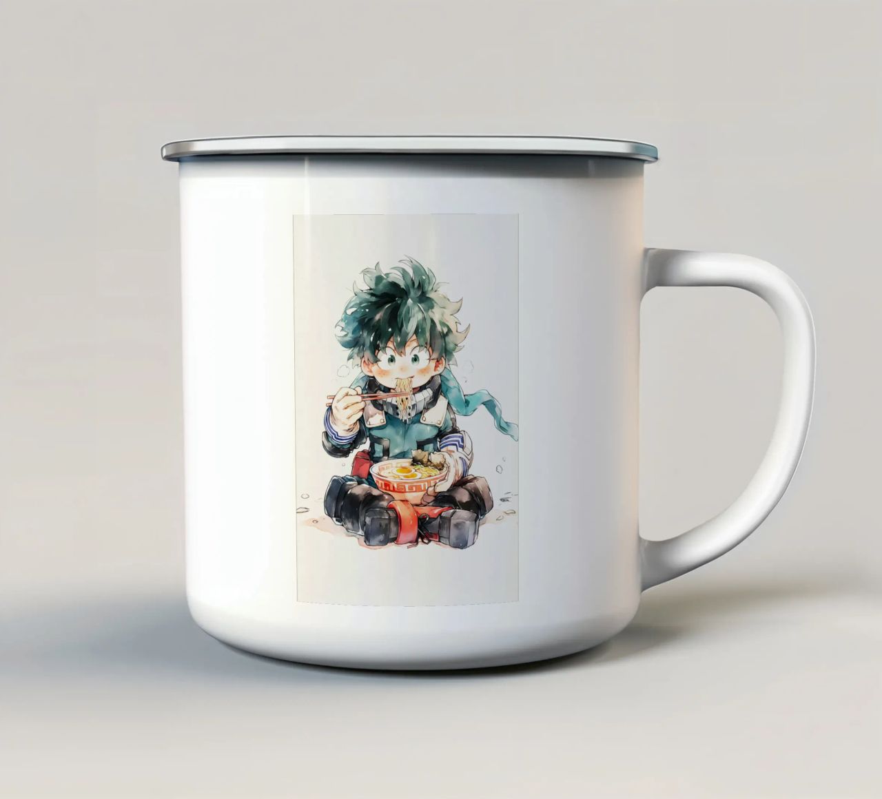 Midoriya Izuku from My Hero Academia Ramen enamel mug by CreativeStudio