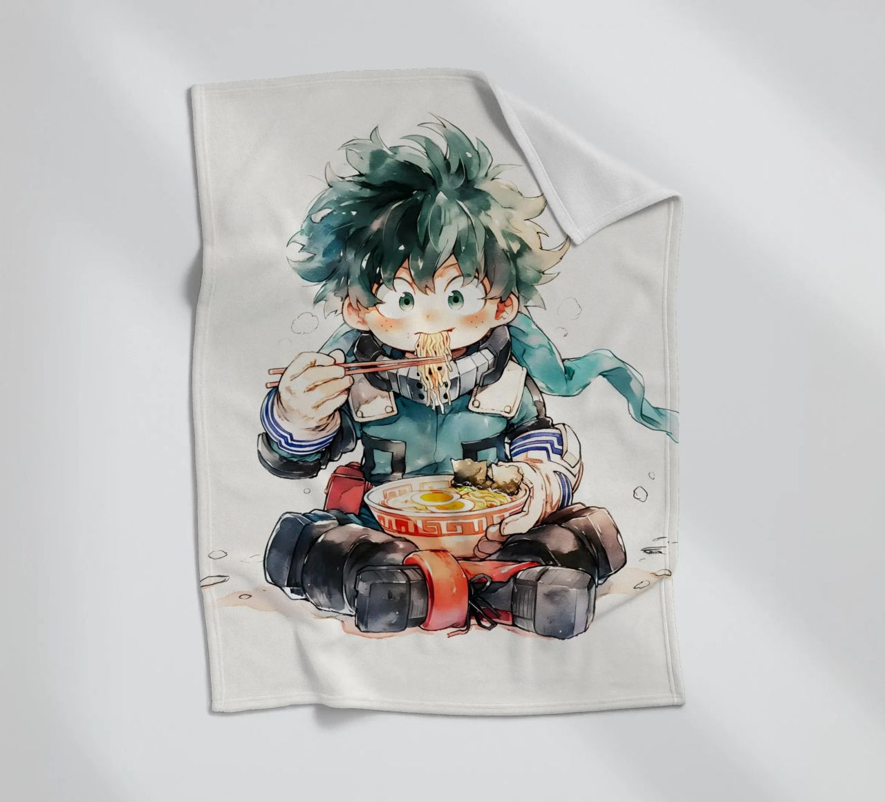 Midoriya Izuku from My Hero Academia Ramen fleece blanket by CreativeStudio