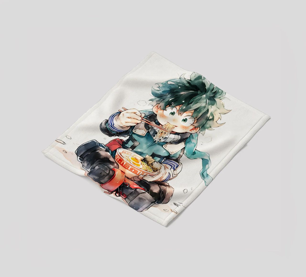 Midoriya Izuku from My Hero Academia Ramen fleece blanket by CreativeStudio