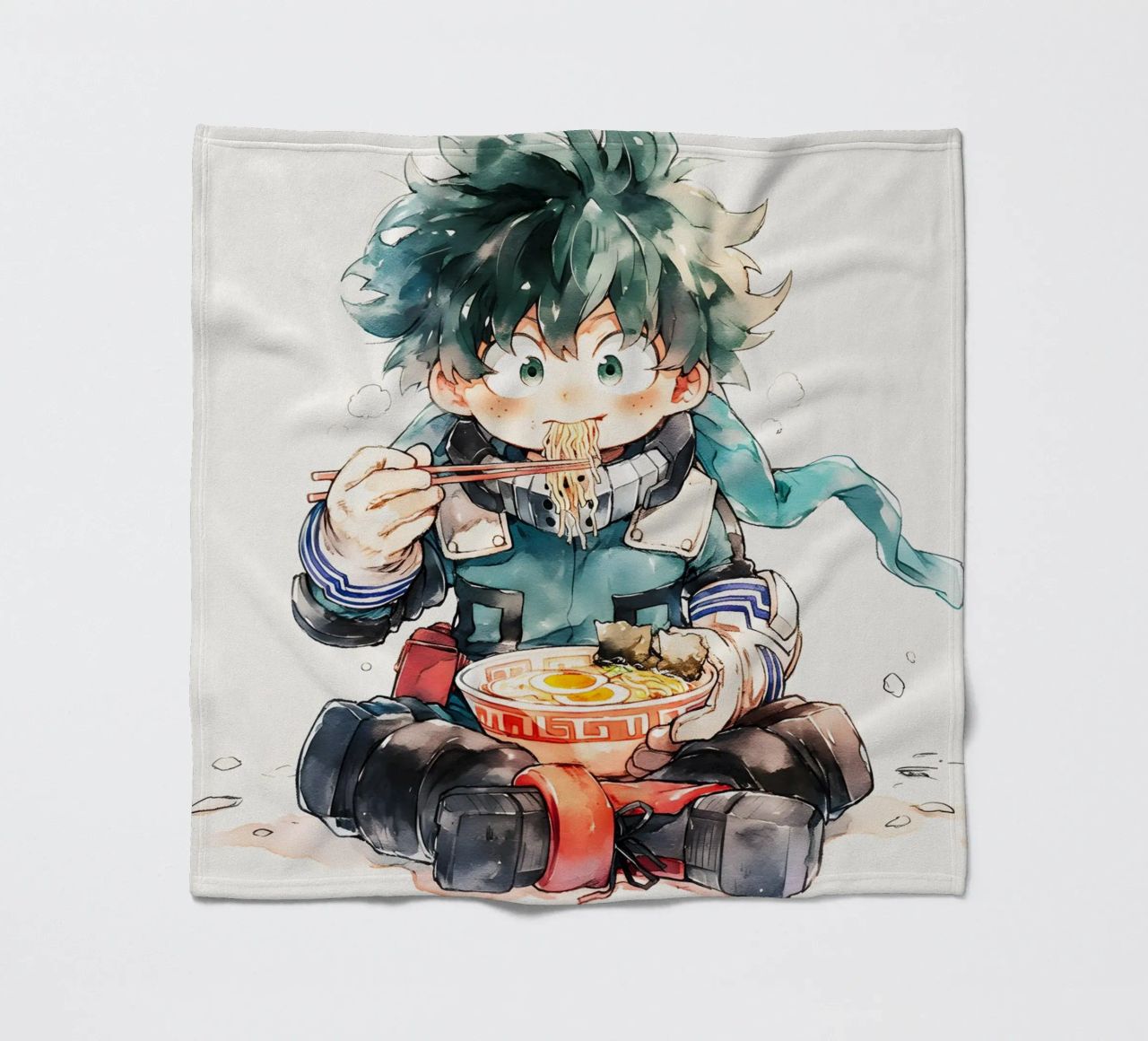 Midoriya Izuku from My Hero Academia Ramen fleece blanket by CreativeStudio