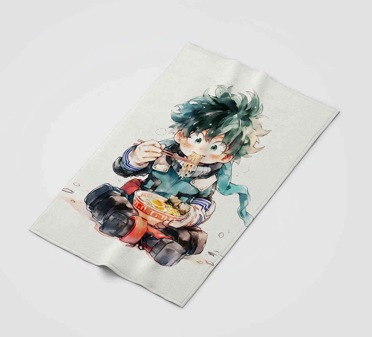 Midoriya Izuku from My Hero Academia Ramen fleece blanket by CreativeStudio