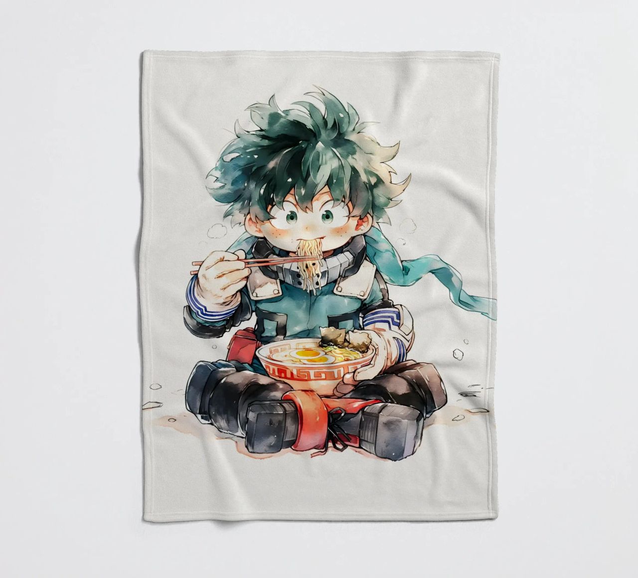 Midoriya Izuku from My Hero Academia Ramen fleece blanket by CreativeStudio