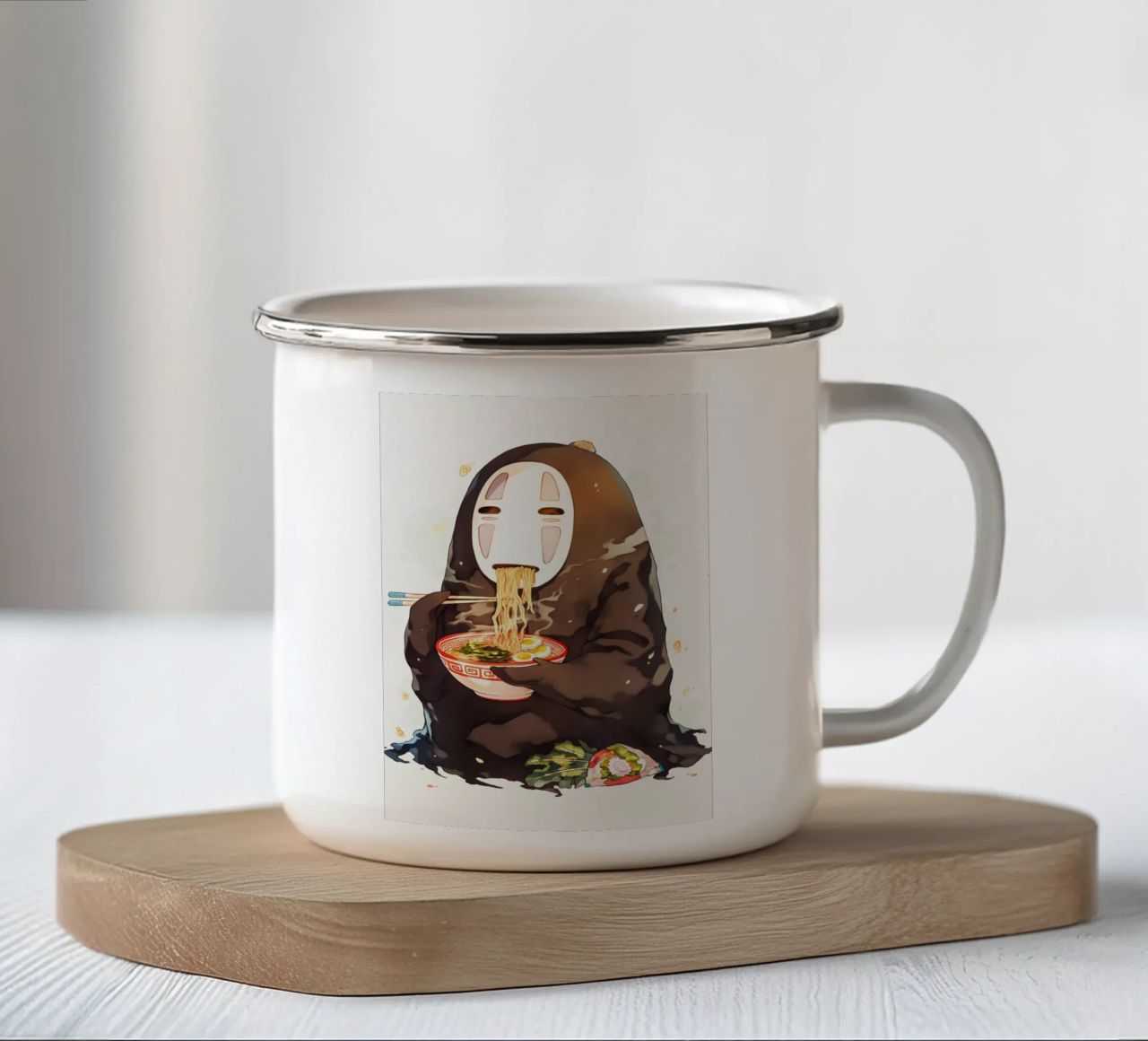 No Face From Spirited Away Ramen tazza in smalto da CreativeStudio