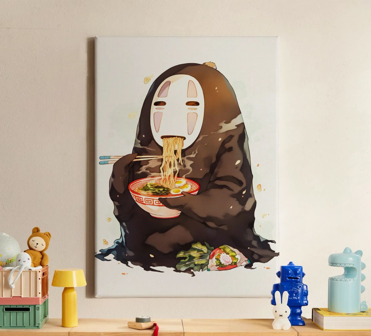 No Face From Spirited Away Ramen canvas by CreativeStudio